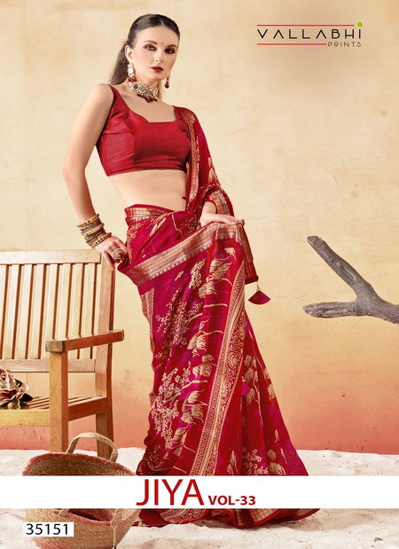 Jiya Vol 33 By Vallabhi Moss Georgette With Floral Print Saree Wholesale Suppliers In Mumbai